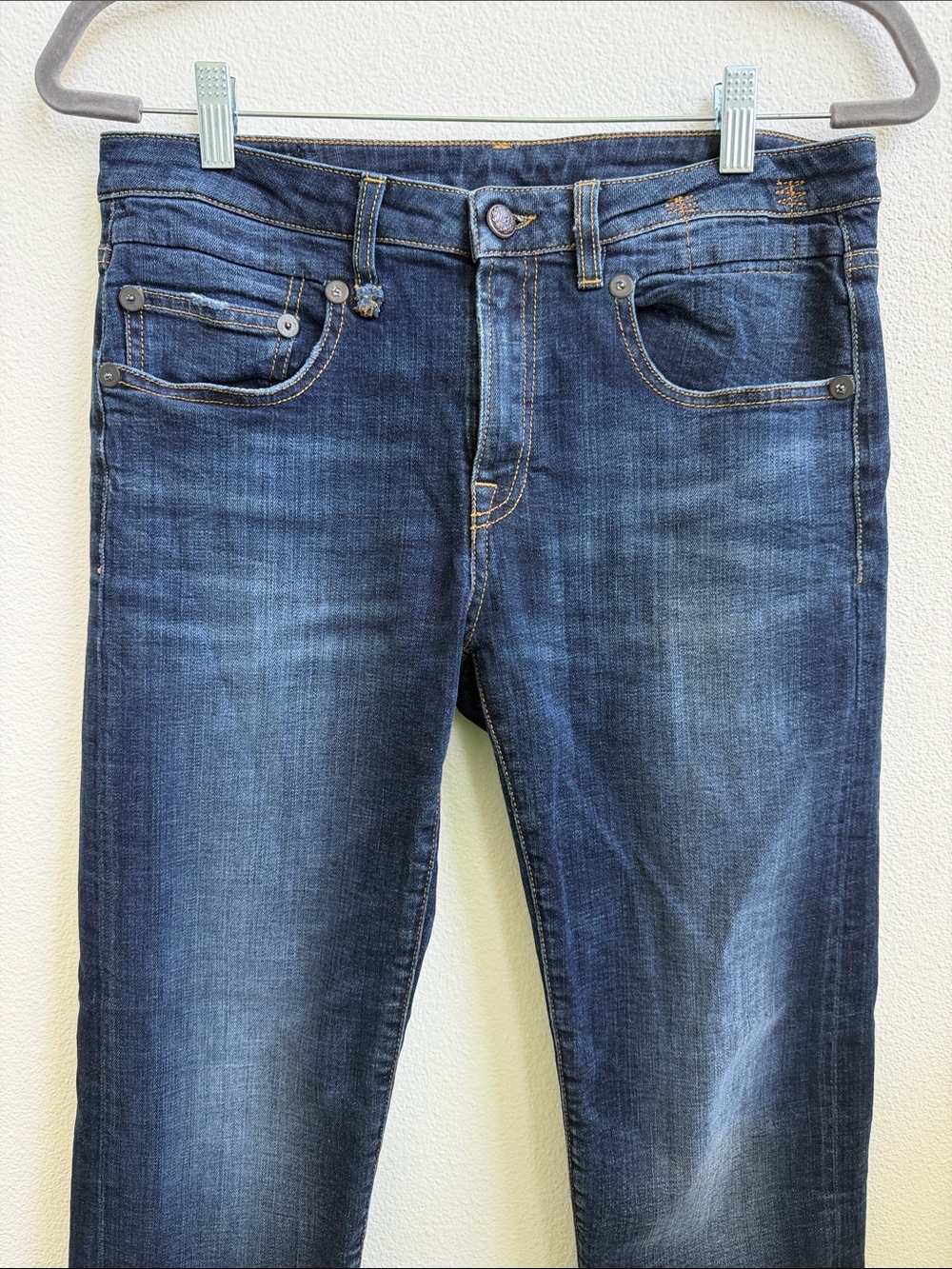 R13 BOY STRAIGHT HOWELL INDIGO Uneven Hem Drake Smart R13W0991-664C Sz 29 - Picture 3 of 10